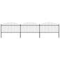 vidaXL Clôture de jardin à dessus en lance Acier (1,25-1,5)x5,1 m Noir