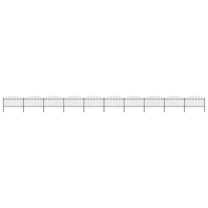 vidaXL Clôture de jardin à dessus en lance Acier (1,25-1,5)x17 m Noir