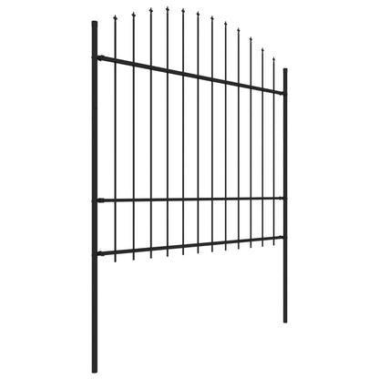 vidaXL Clôture de jardin à dessus en lance Acier (1,5-1,75)x13,6m Noir