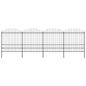 vidaXL Clôture de jardin à dessus en lance Acier (1,75-2)x6,8 m Noir