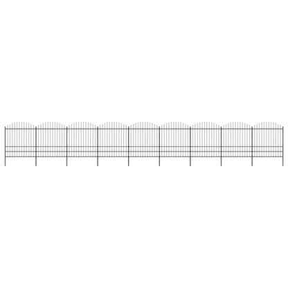vidaXL Clôture de jardin à dessus en lance Acier (1,75-2)x15,3 m Noir