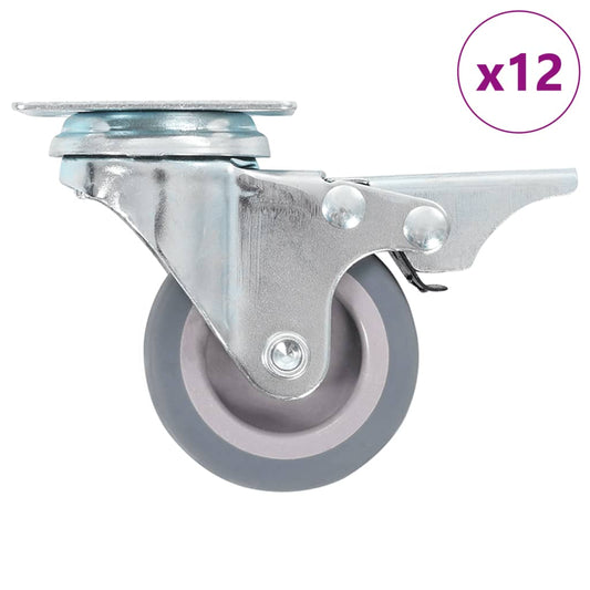 vidaXL 12 pcs Roulettes pivotantes 50 mm