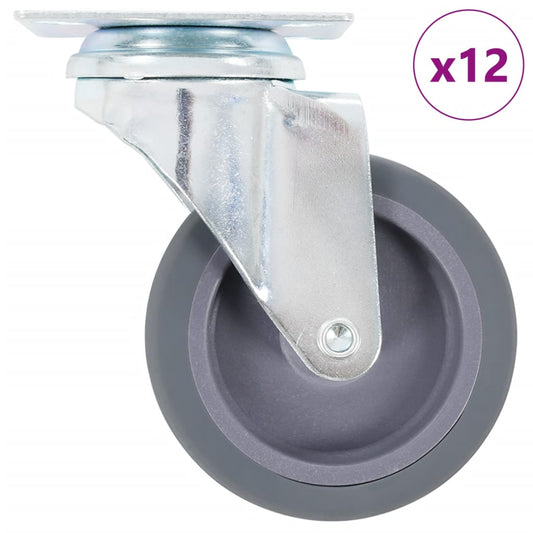 vidaXL 12 pcs Roulettes pivotantes 75 mm