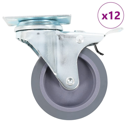 vidaXL 12 pcs Roulettes pivotantes 75 mm