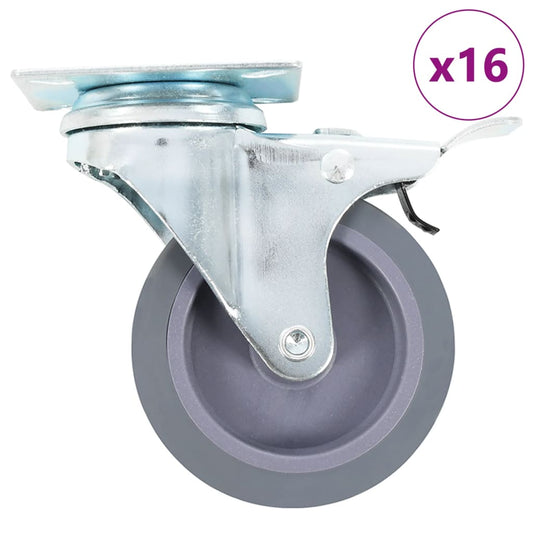 vidaXL 16 pcs Roulettes pivotantes 75 mm