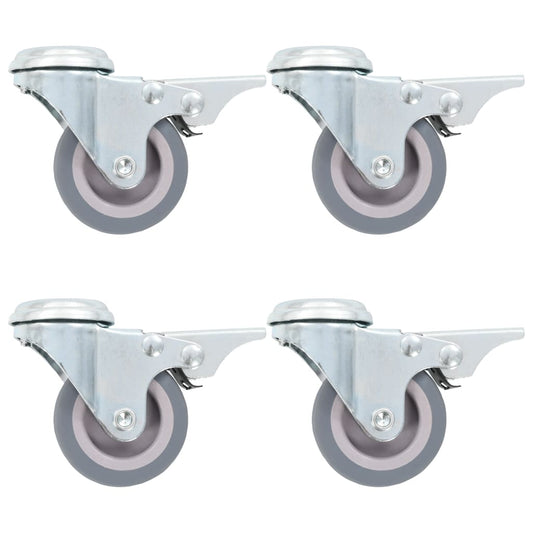 vidaXL 8 pcs Roulettes pivotantes à trou de boulon 50 mm