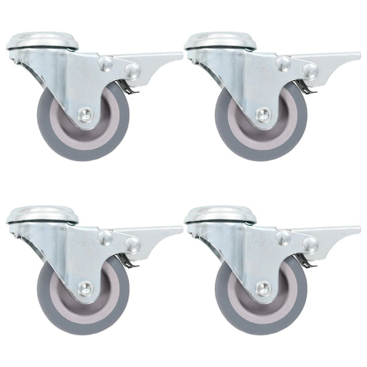 vidaXL 12 pcs Roulettes pivotantes à trou de boulon 50 mm