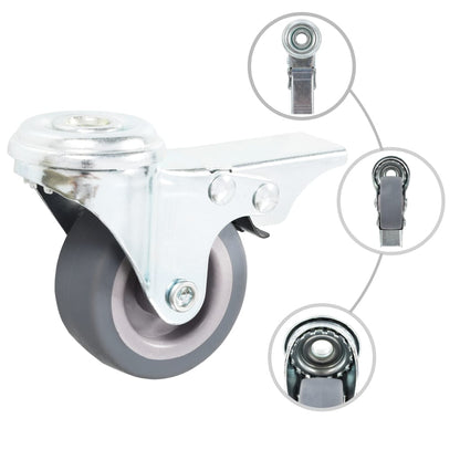 vidaXL 12 pcs Roulettes pivotantes à trou de boulon 50 mm