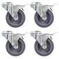 vidaXL 8 pcs Roulettes pivotantes à trou de boulon 75 mm
