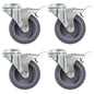 vidaXL 16 pcs Roulettes pivotantes à trou de boulon 75 mm