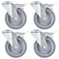 vidaXL 8 pcs Roulettes pivotantes à trou de boulon 100 mm