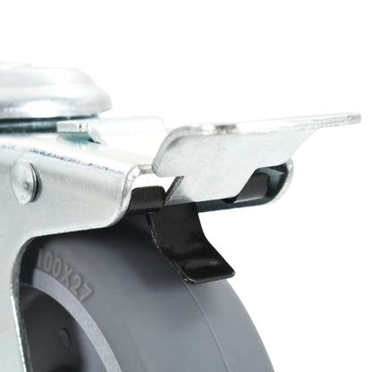 vidaXL 8 pcs Roulettes pivotantes à trou de boulon 100 mm