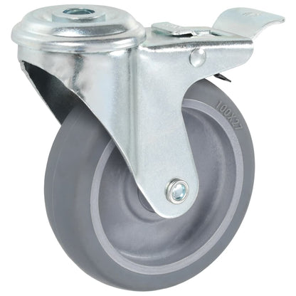 vidaXL 12 pcs Roulettes pivotantes à trou de boulon 100 mm