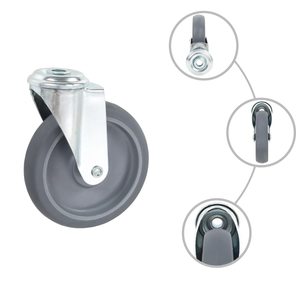 vidaXL 8 pcs Roulettes pivotantes à trou de boulon 125 mm