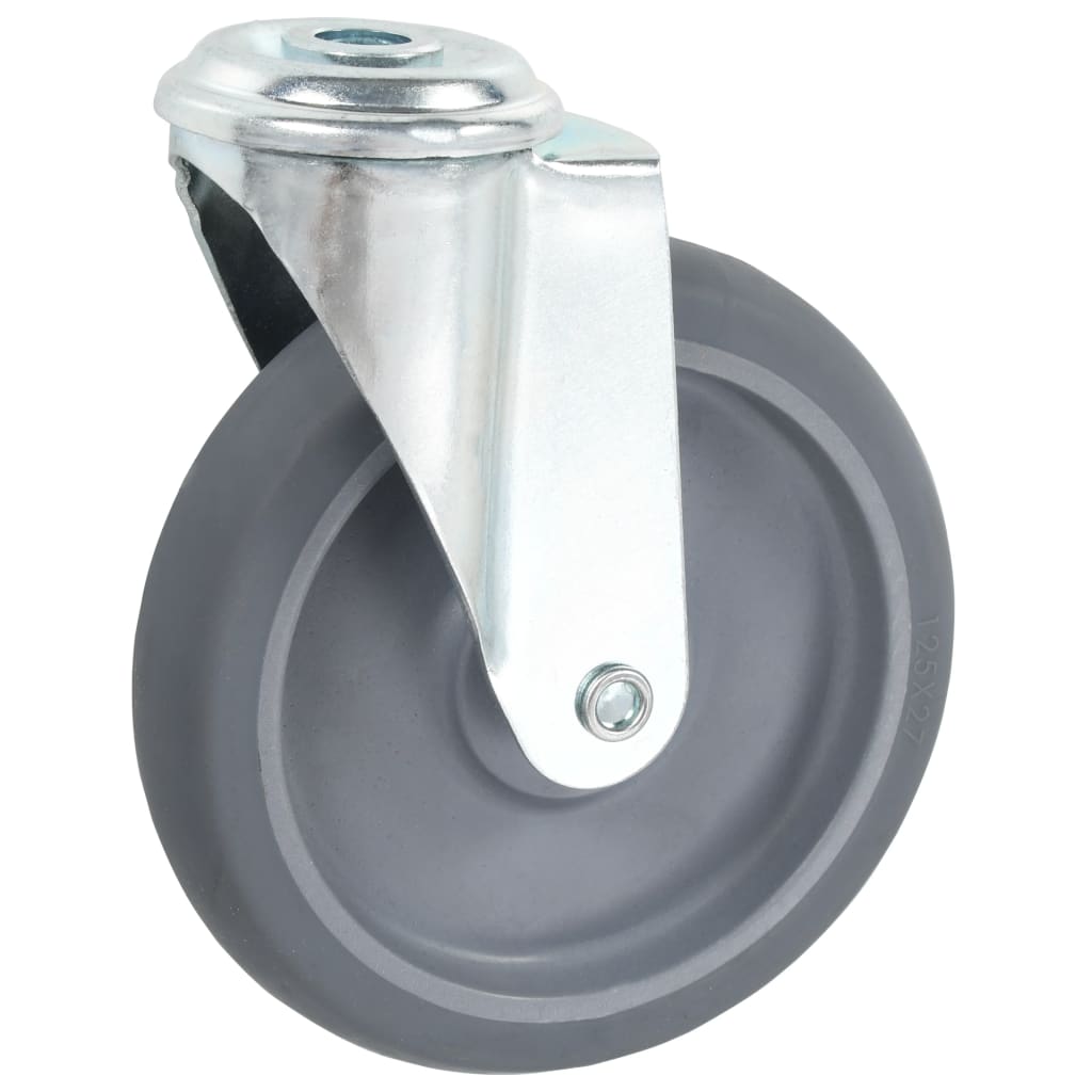 vidaXL 8 pcs Roulettes pivotantes à trou de boulon 125 mm