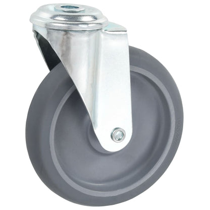 vidaXL 8 pcs Roulettes pivotantes à trou de boulon 125 mm