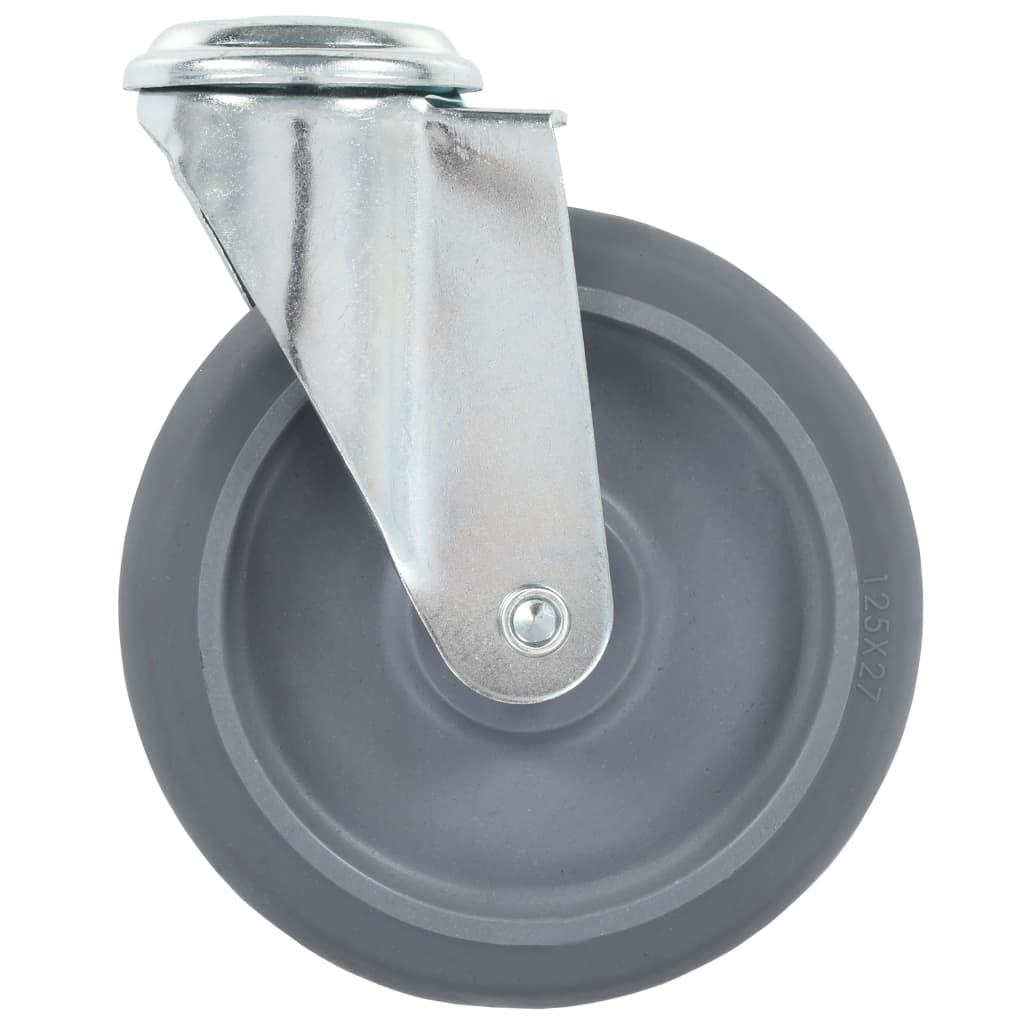 vidaXL 8 pcs Roulettes pivotantes à trou de boulon 125 mm
