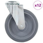 vidaXL 12 pcs Roulettes pivotantes à trou de boulon 125 mm