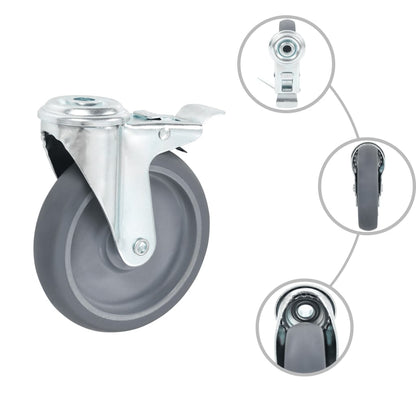 vidaXL 8 pcs Roulettes pivotantes à trou de boulon 125 mm