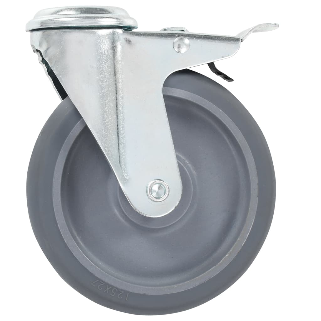 vidaXL 8 pcs Roulettes pivotantes à trou de boulon 125 mm