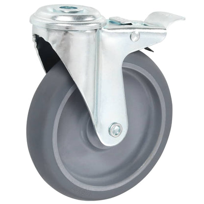 vidaXL 12 pcs Roulettes pivotantes à trou de boulon 125 mm