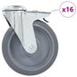 vidaXL 16 pcs Roulettes pivotantes à trou de boulon 125 mm