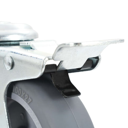 vidaXL 12 pcs Roulettes pivotantes à trou de boulon 100 mm
