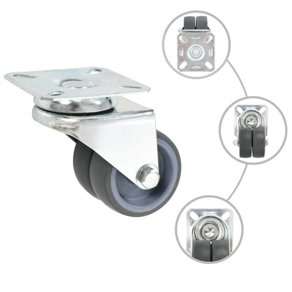 vidaXL 24 pcs Roulettes pivotantes doubles 50 mm