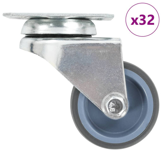 vidaXL 32 pcs Roulettes pivotantes doubles 50 mm