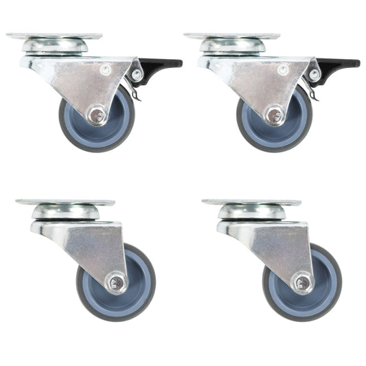 vidaXL 12 pcs Roulettes pivotantes doubles 50 mm