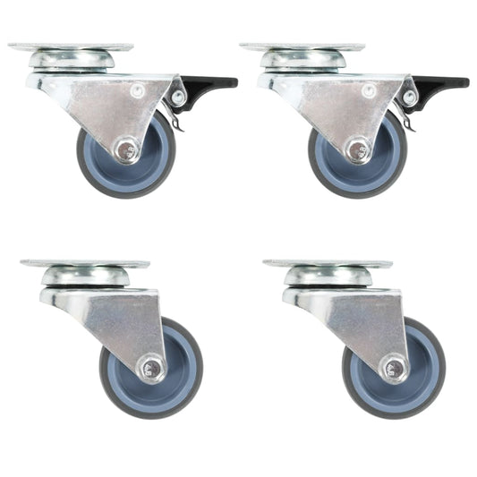 vidaXL 24 pcs Roulettes pivotantes doubles 50 mm