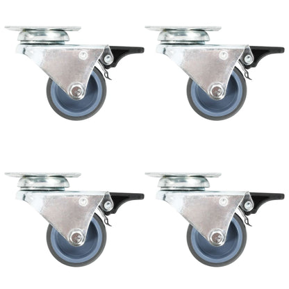 vidaXL 24 pcs Roulettes pivotantes doubles 50 mm