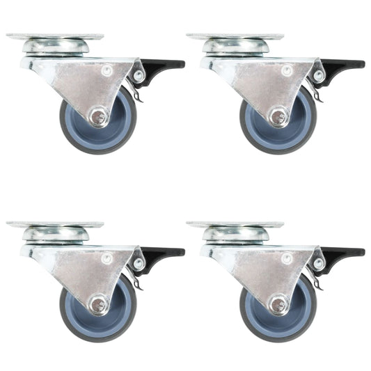 vidaXL 32 pcs Roulettes pivotantes doubles 50 mm