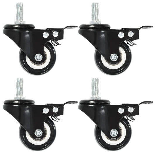 vidaXL Roulettes pivotantes avec freins 24 pcs 50 mm