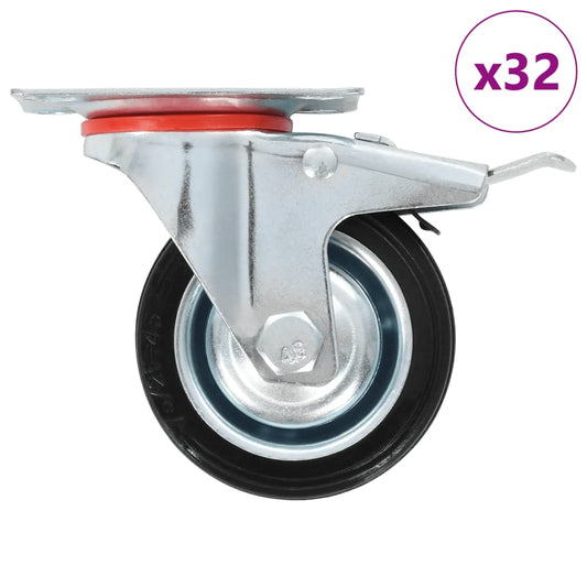vidaXL 32 pcs Roulettes pivotantes 75 mm