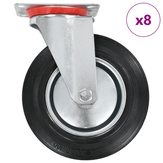 vidaXL 8 pcs Roulettes pivotantes 200 mm