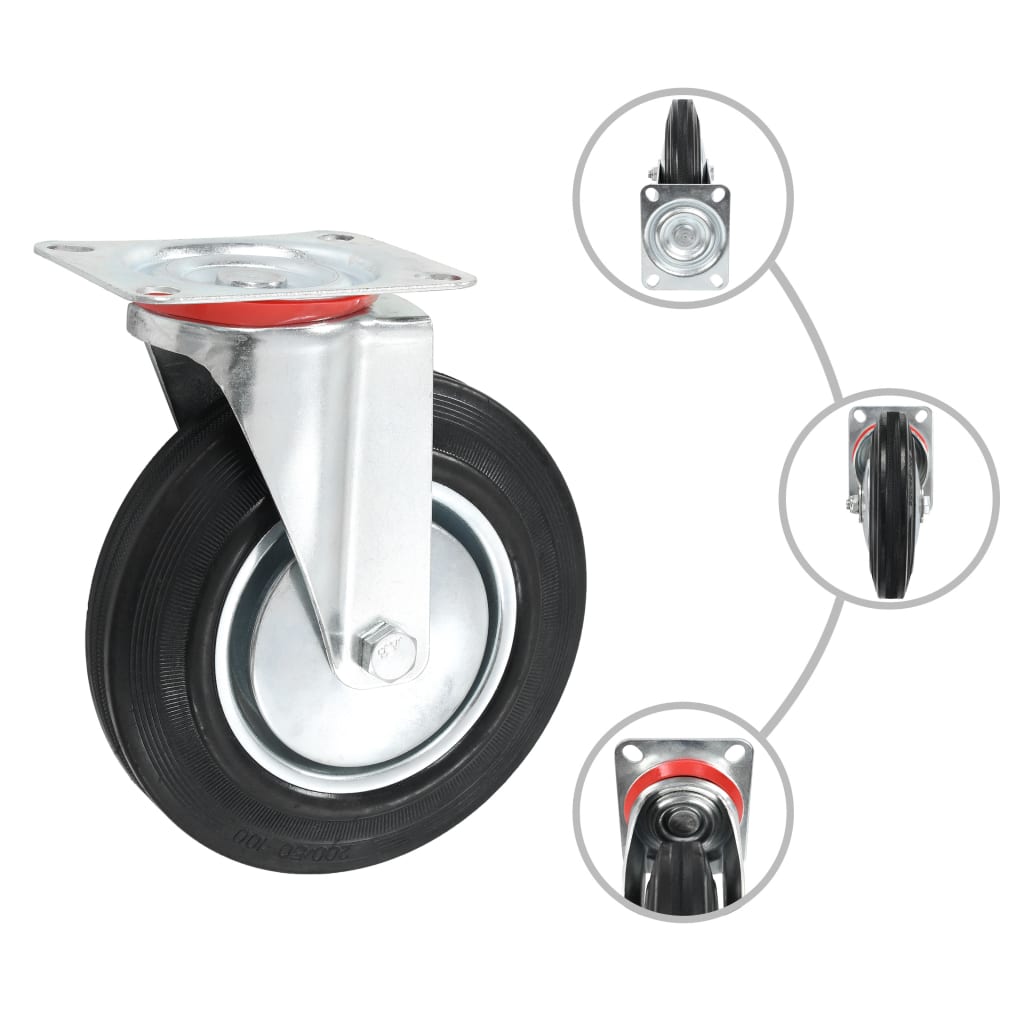 vidaXL 24 pcs Roulettes pivotantes 200 mm