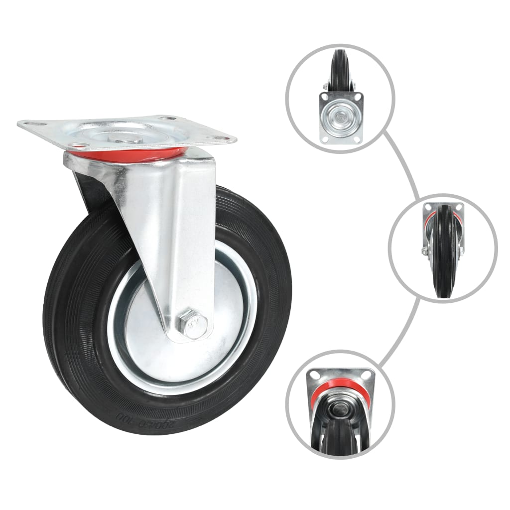 vidaXL 32 pcs Roulettes pivotantes 200 mm