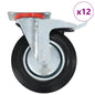 vidaXL 12 pcs Roulettes pivotantes 200 mm