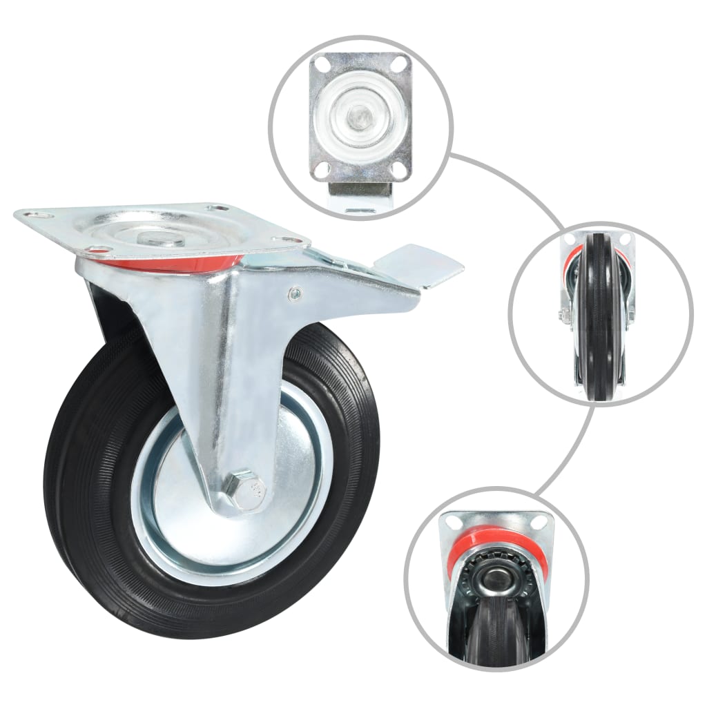 vidaXL 24 pcs Roulettes pivotantes 200 mm