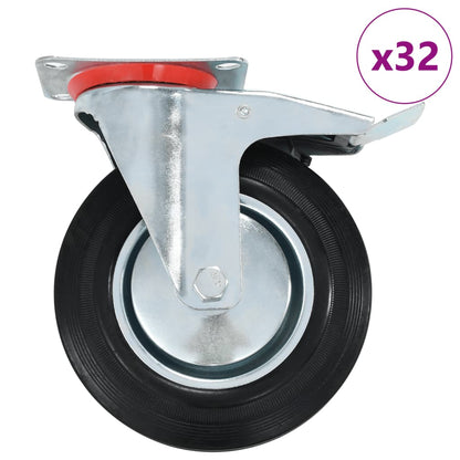 vidaXL 32 pcs Roulettes pivotantes 200 mm