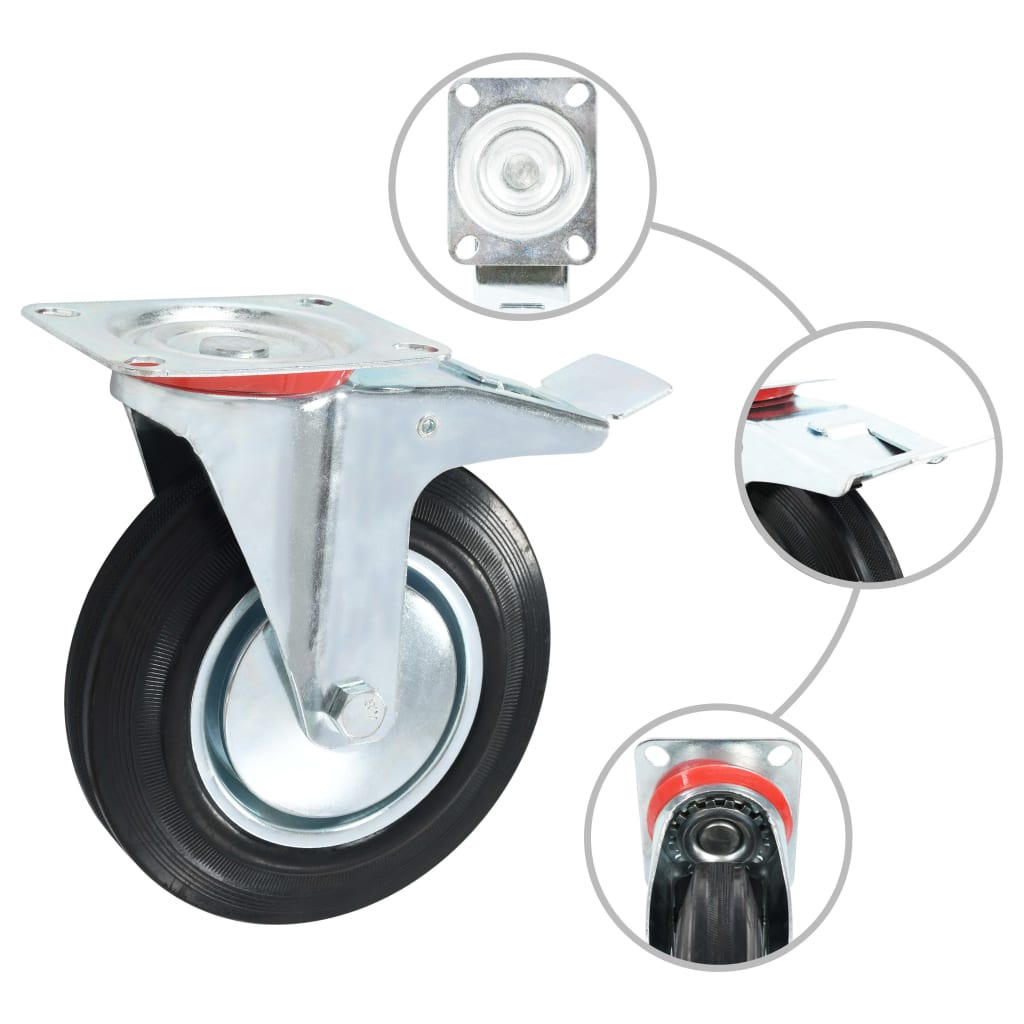 vidaXL 8 pcs Roulettes pivotantes 200 mm