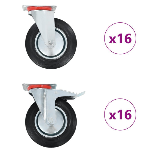 vidaXL 32 pcs Roulettes pivotantes 200 mm