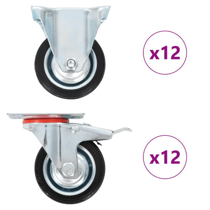 vidaXL 24 pcs Roulettes 75 mm