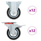 vidaXL 24 pcs Roulettes 75 mm