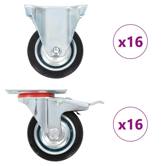 vidaXL 32 pcs Roulettes 75 mm