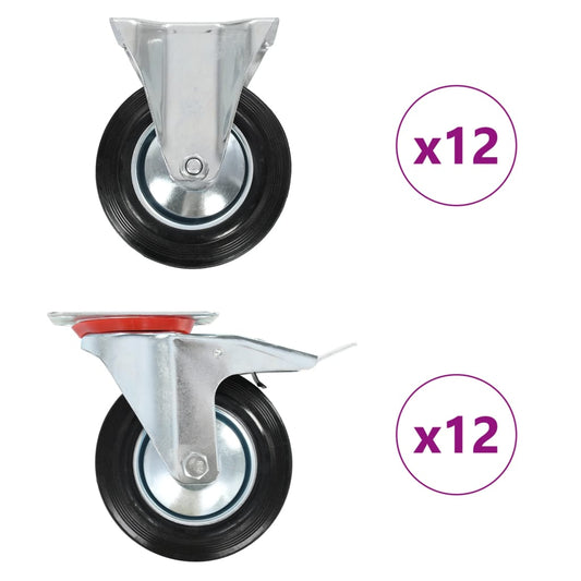 vidaXL 24 pcs Roulettes 160 mm