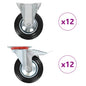 vidaXL 24 pcs Roulettes 160 mm