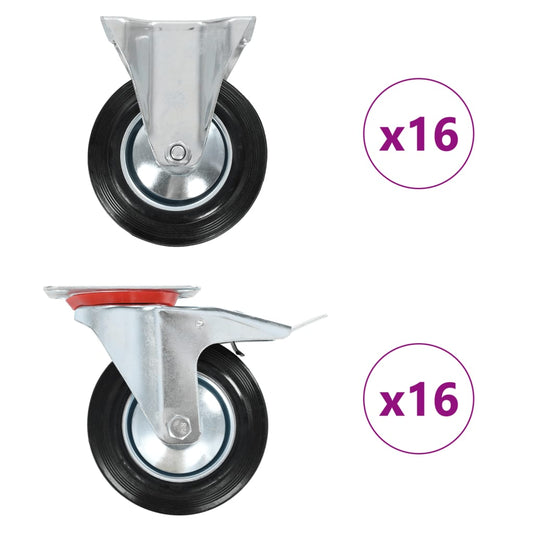 vidaXL 32 pcs Roulettes 160 mm