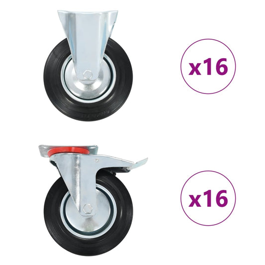 vidaXL 32 pcs Roulettes 200 mm